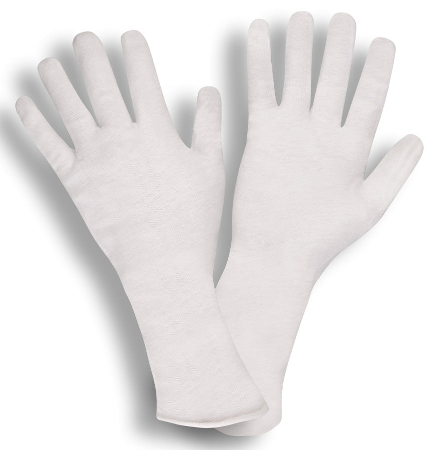 100% Cotton Inspection Gloves, Unhemmed, 14-Inch (100 Dozen)