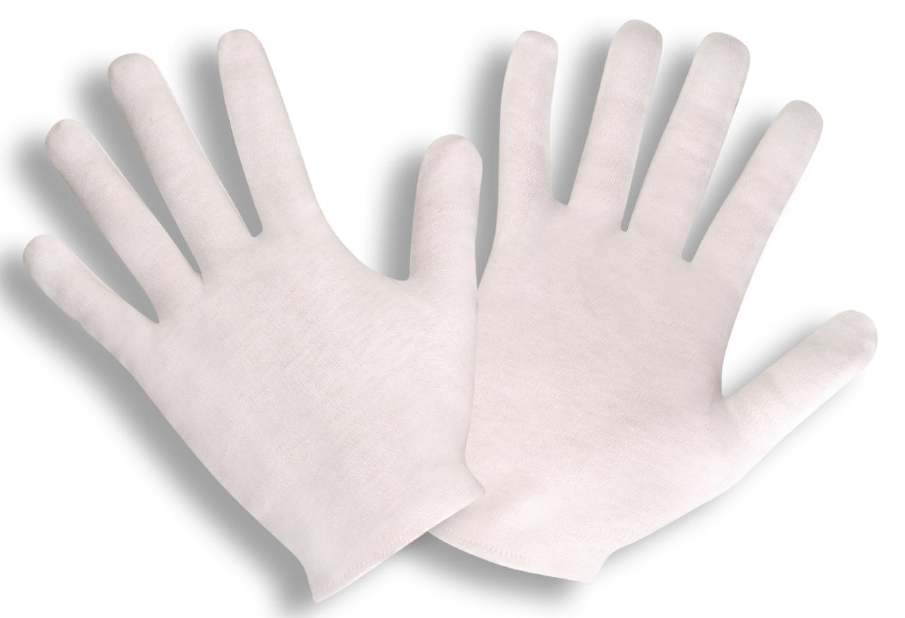 Cotton Lisle Inspection Gloves, Hemmed Cuff, Ladies (50 Dozen)