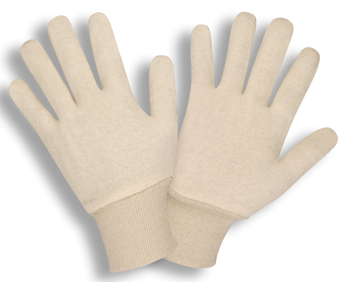 Natural 2-Piece Jersey Gloves, Knit Wrist (25 Dozen)