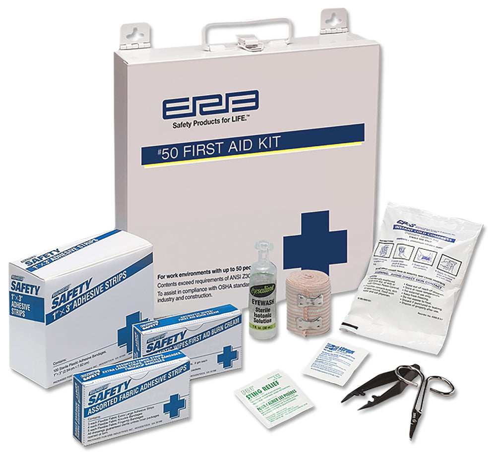 50 Person Premium Metal First Aid Kit - 50 ANSI