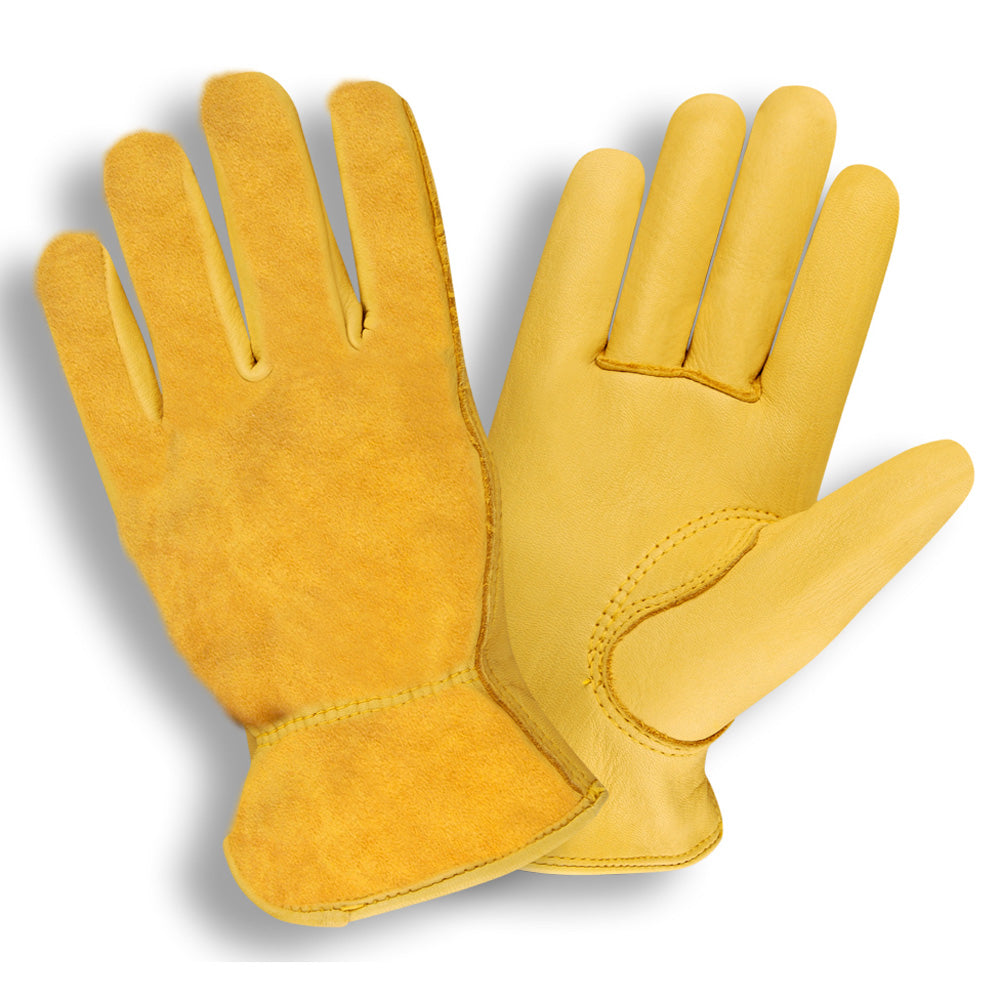 Cordova Select Deerskin Leather Drivers Gloves, Split Deerskin Back, Unlined, Elastic Back, Keystone Thumb (Dozen)