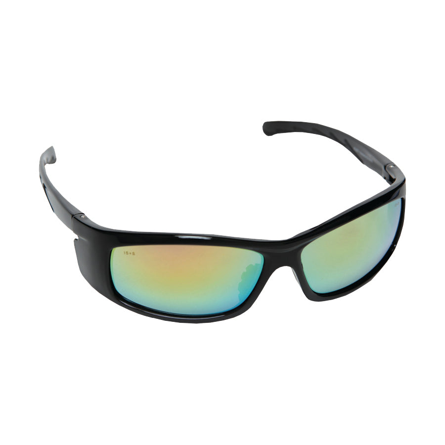 VENDETTA™ Safety Glasses, Black Frame with Orange Lens, Side Shields
