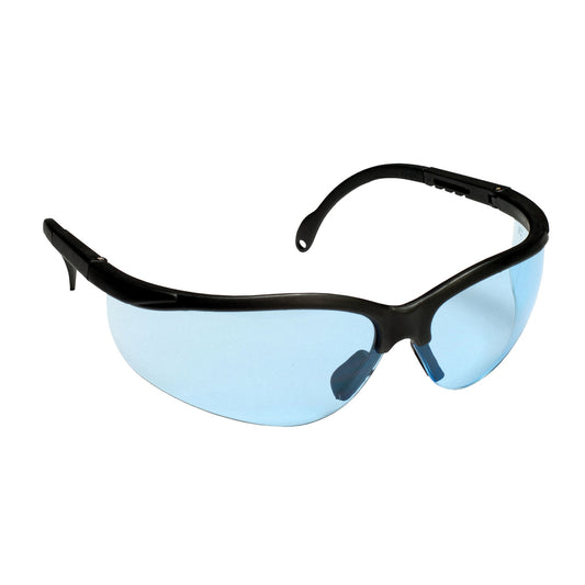 BOXER™ Safety Glasses, Black with Blue Lens