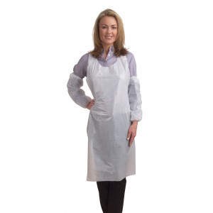 White Polyethylene Disposable Apron, 1.25 MIL, 28" X 46" (Case of 1,000)