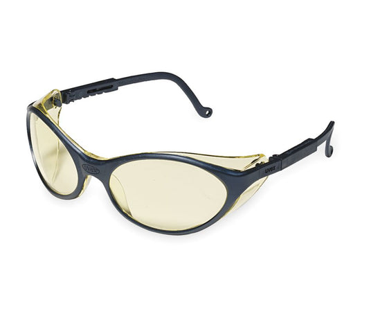 UVEX Bandit Safety Glasses, Black Frame, Amber Ultra-Dura Lens