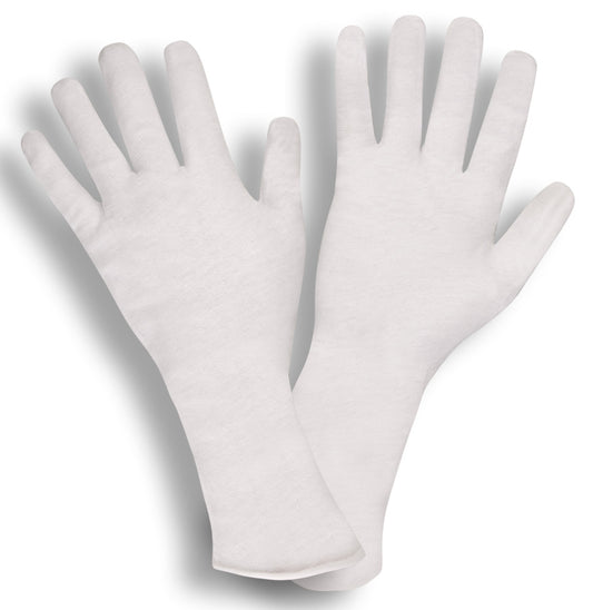 100% Cotton Inspection Gloves, Unhemmed, 14-Inch (100 Dozen)