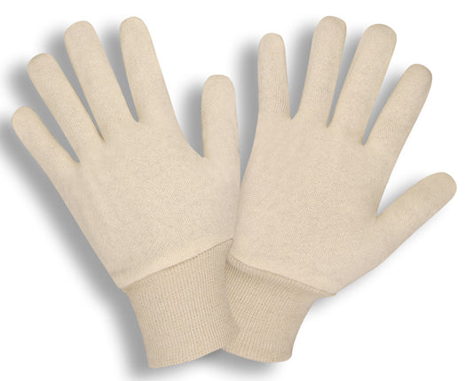 Natural 2-Piece Jersey Gloves, Knit Wrist, Ladies (25 Dozen)