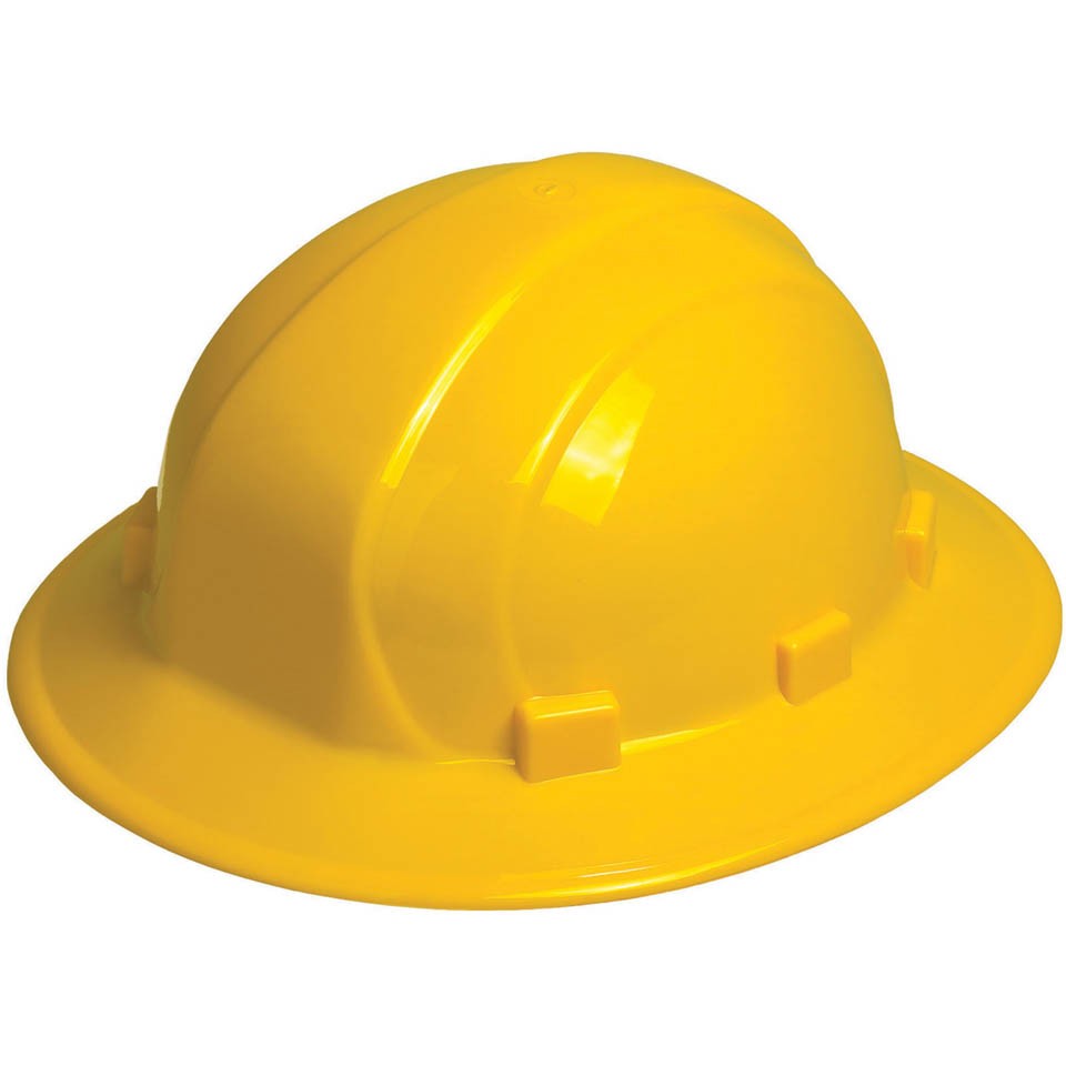 OMEGA II Full Brim Hard Hat, 6-Point Ratchet Suspension (Case of 12)