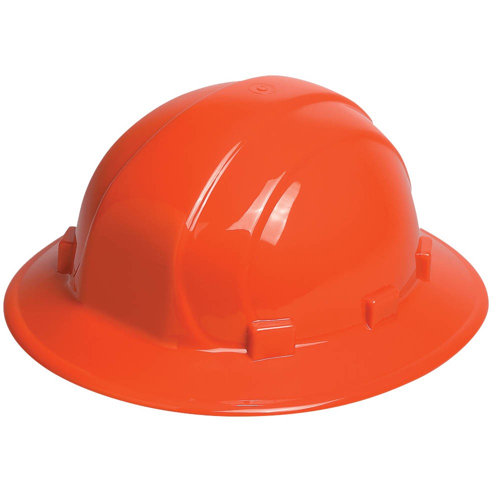 OMEGA II Full Brim Hard Hat, 6-Point Ratchet Suspension (Case of 12)