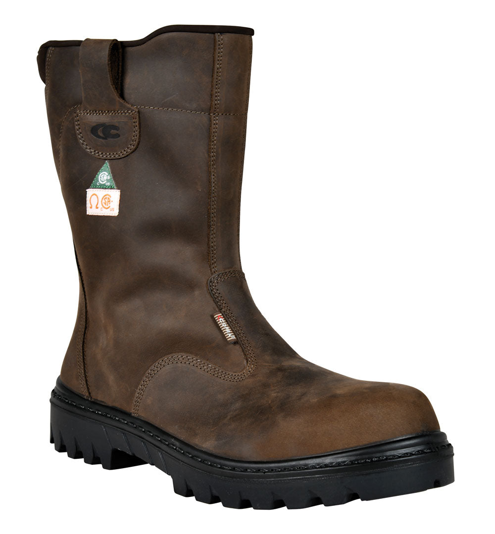 Roughneck EH PR Nubuck Rigger Pull-On Boot, Non-Metallic Toe Cap, Brown