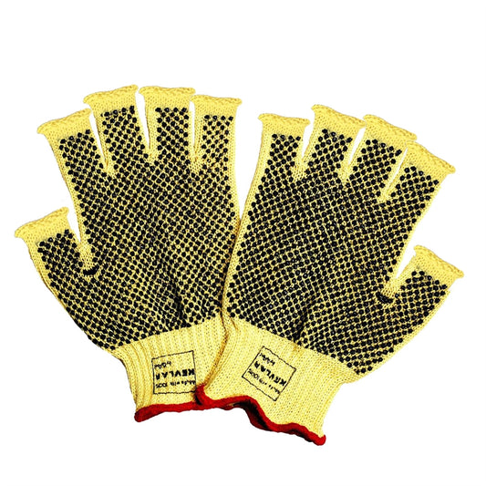 Cordova 100% Fingerless Kevlar® PVC Dotted Gloves, 7-Gauge, Cut Level 3 (Dozen)