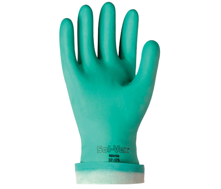 Solvex Nitrile Immersion Gloves, 13 Inch, 15-MIL, Flock-lined