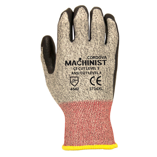 Cordova MACHINIST™ HPPE Gloves, 13-Gauge, Nitrile Coating, Cut Level 4 (6-Pack)