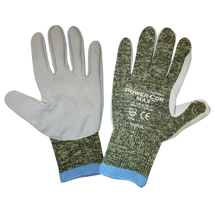 Cordova Power-Cor MAX™ Kevlar® Gloves, 10-Gauge, Leather Palm, Cut Level 4 (Pair)