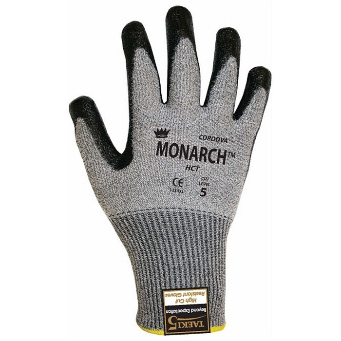 Cordova Monarch™ HCT GRAY TAEKI5® Gloves, 13-Gauge, Nitrile Coating, Heat Level 1, Cut Level 5 (Pair)