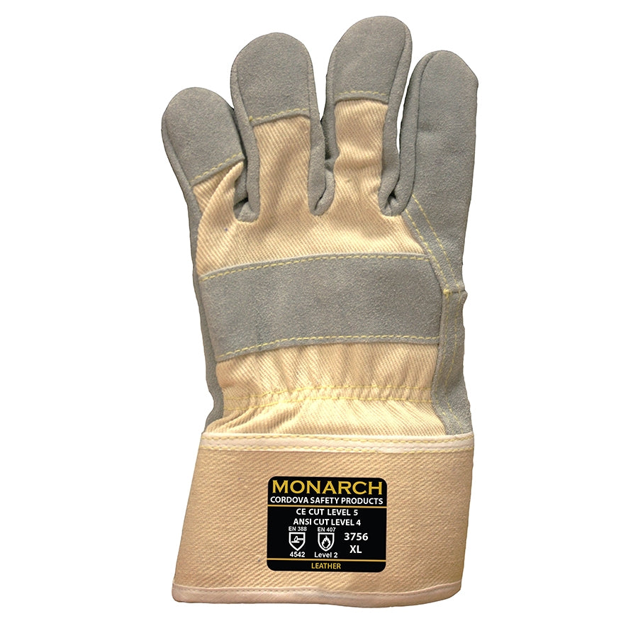 Cordova Monarch™ TAEKI5® Gloves, 10-Gauge, Leather Palm, Safety Cuff, Cut Level 5 (Pair)