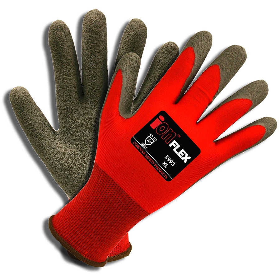 Cordova iON FLEX™ Hi-Vis Red Gloves, 13-Gauge, Latex Palm (Dozen)