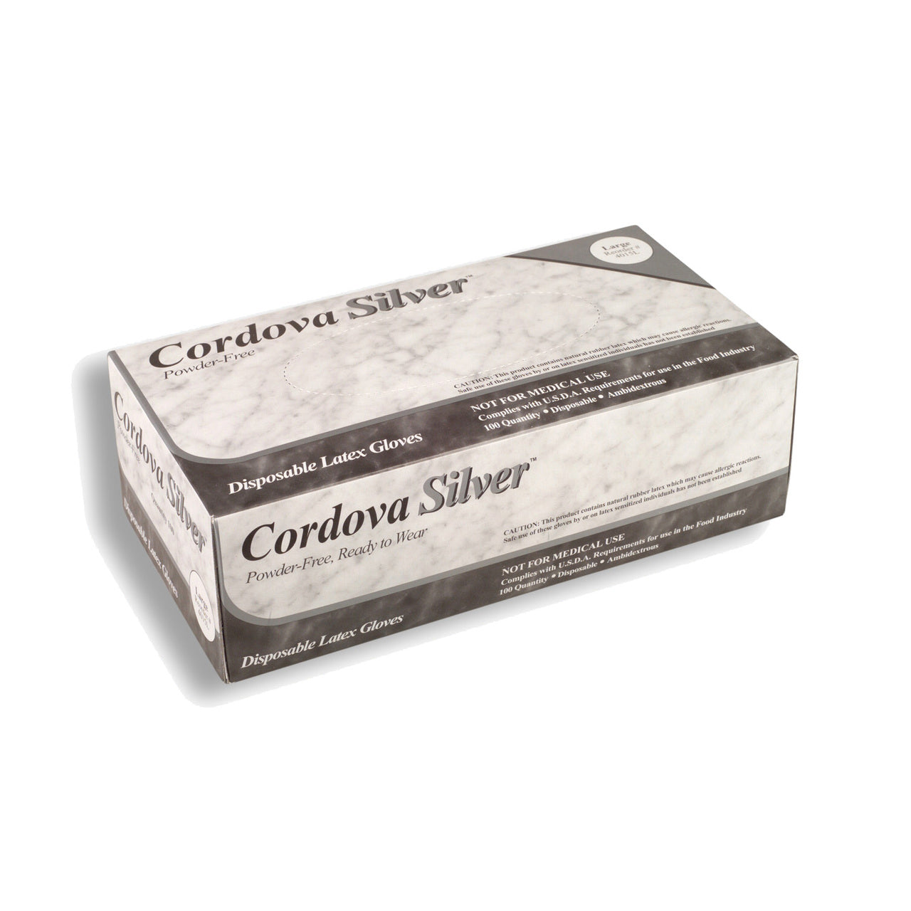 Cordova SILVER™ Industrial Grade Latex Gloves, Powder Free, Textured (Case of 1,000)