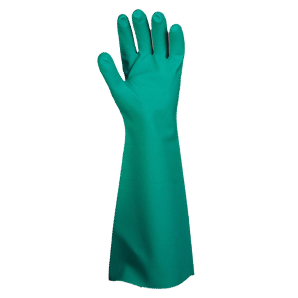 Premium Green Nitrile Gloves, 22-MIL, Unlined, Pebble Grip, 18-INCH (6 Dozen)