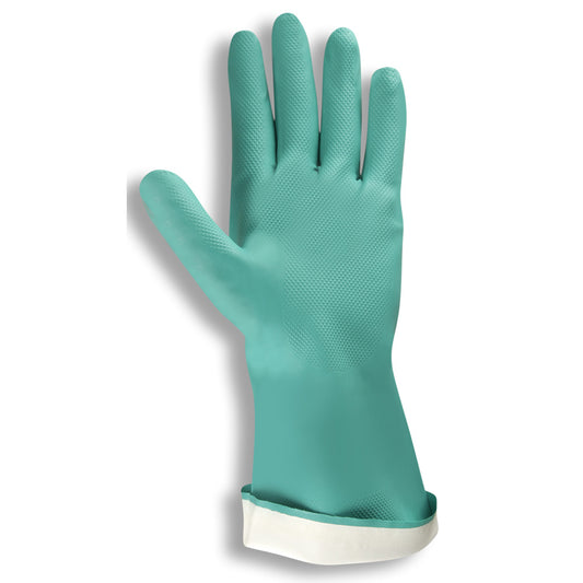 Premium Green Nitrile Gloves, 18-MIL, Flock-Lined, Diamond Grip (12 Dozen)