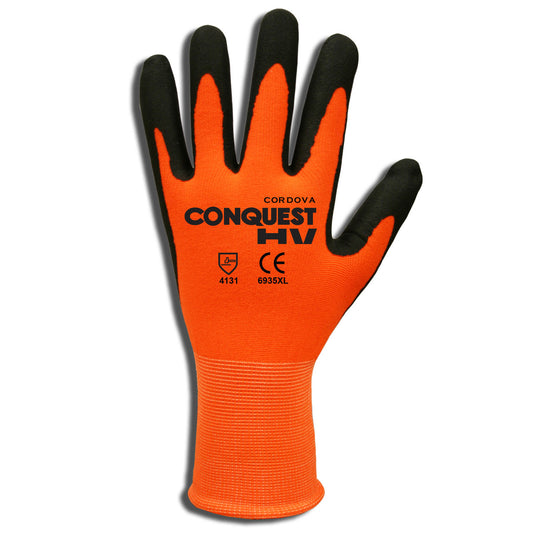 Cordova CONQUEST HV™ Nitrile Coated Machine Knit Gloves, Palm Coating (Dozen)