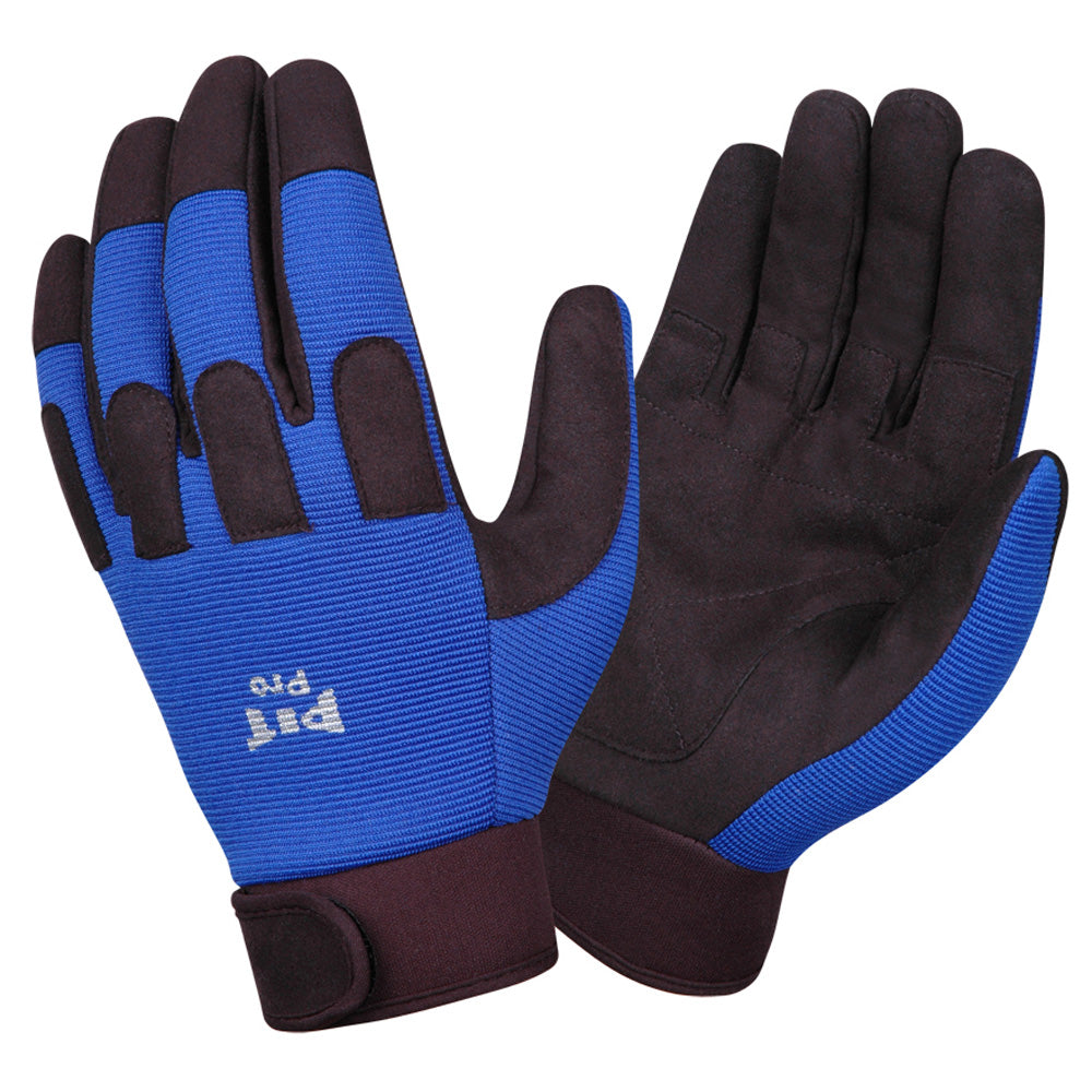 PIT PRO™ Leather Mechanics Gloves, Blue