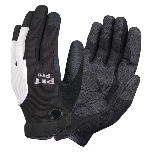 PIT PRO™ Leather Palm Mechanics Gloves, Black/White