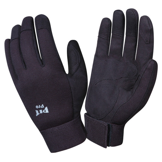 PIT PRO™ Leather Mechanics Gloves, Black