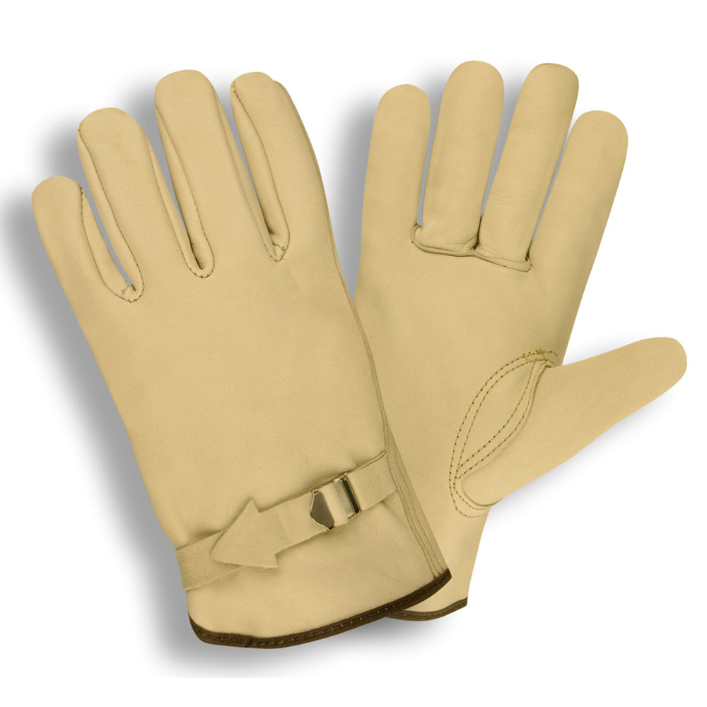 Cordova Select Cowhide Leather Drivers Gloves, Unlined, Leather Pull Strap Back, Keystone Thumb (Dozen)