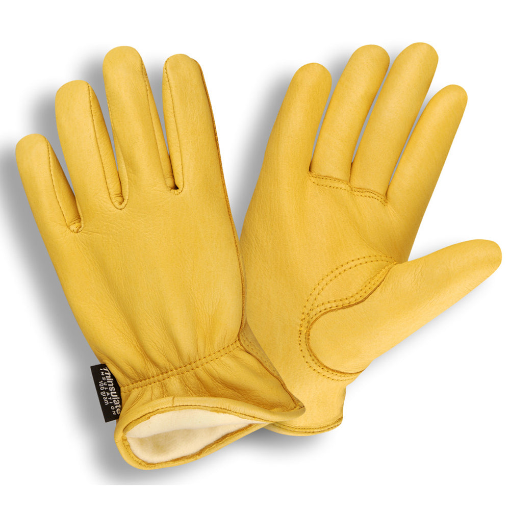 Cordova Premium Deerskin Leather Drivers Gloves, Thinsulate® Lined, Elastic Back, Keystone Thumb (Dozen)