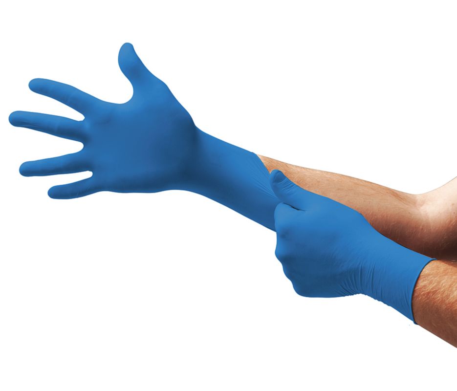 TNT Blue Nitrile Gloves, 5-MIL, Powdered