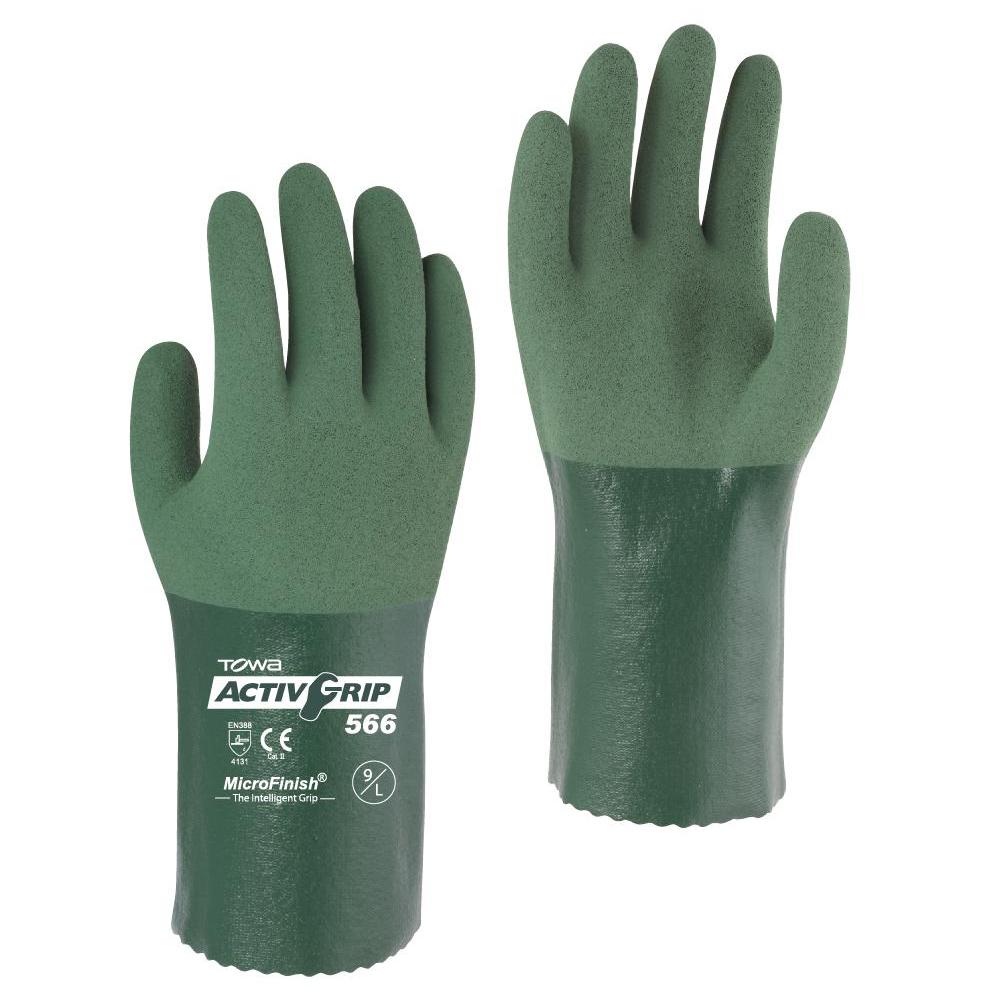 Cordova TOWA® ActivGrip™ Nitrile Coated Gloves, 13-Gauge, Poly/Cotton Shell, Green (Dozen)