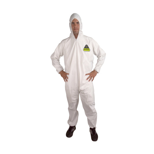 Cordova DEFENDER™ White Microporous Coverall w/Hood