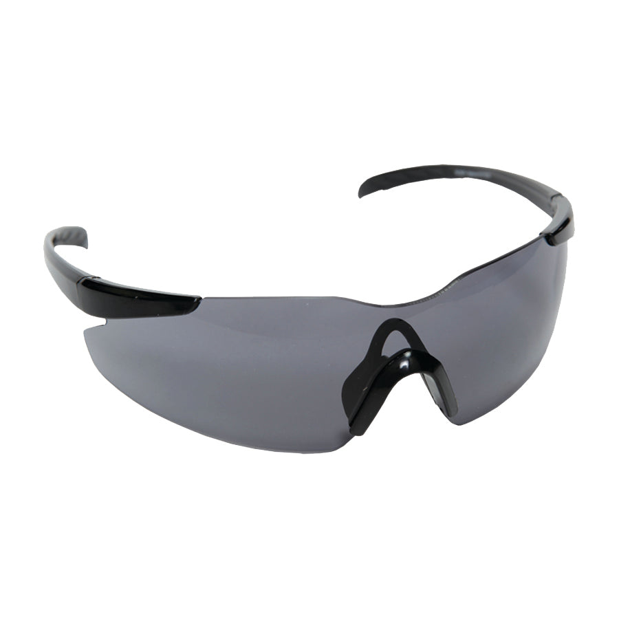 OPTICOR™ Safety Glasses, Black Frame with Gray Lens, TPR Nose Piece & Temples