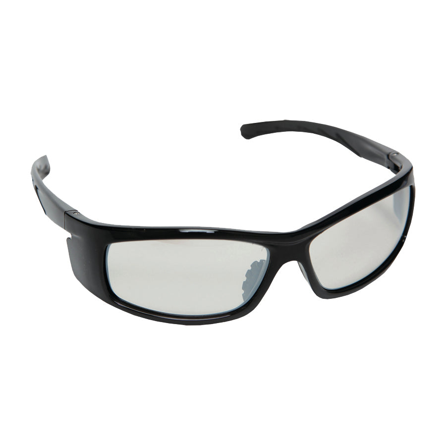 VENDETTA™ Safety Glasses, Black Frame with Indoor/Outdoor Lens, Side Shields