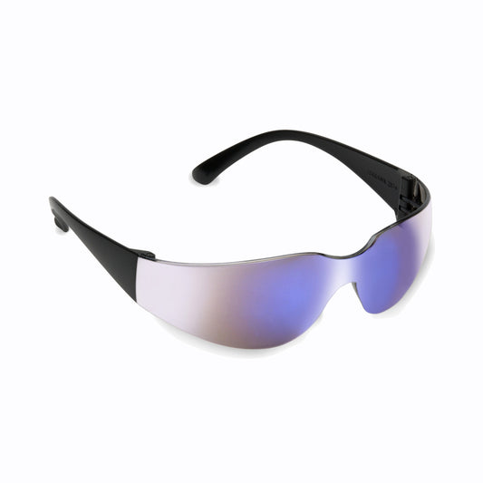 BULLDOG™ Safety Glasses, Black with Blue Mirror Lens