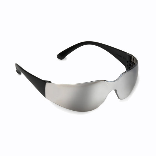 BULLDOG™ Safety Glasses, Black with Silver Mirror Lens