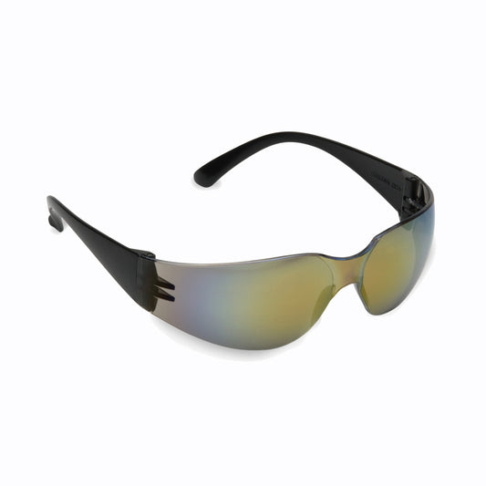 BULLDOG™ Safety Glasses, Black with Rainbow Mirror Lens