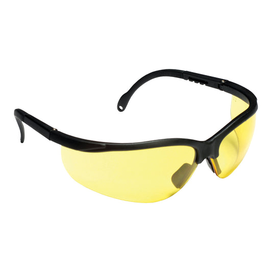 BOXER™ Safety Glasses, Black with Amber Lens