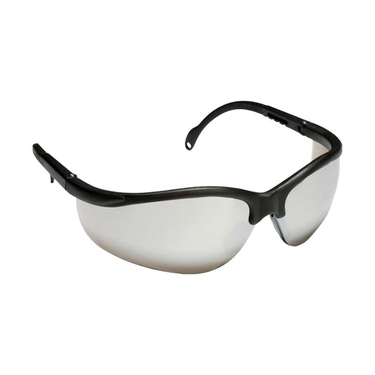 BOXER™ Safety Glasses, Black with Silver Mirror Lens