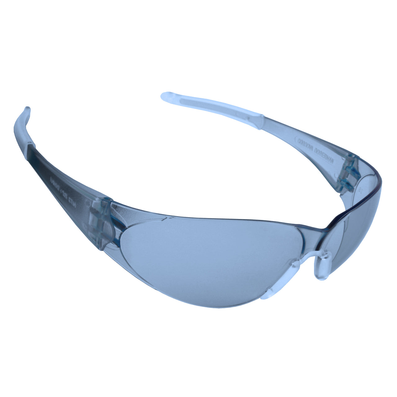 DOBERMAN™ Safety Glasses, Gel Nose Piece, Temple Sleeves, Blue Lens