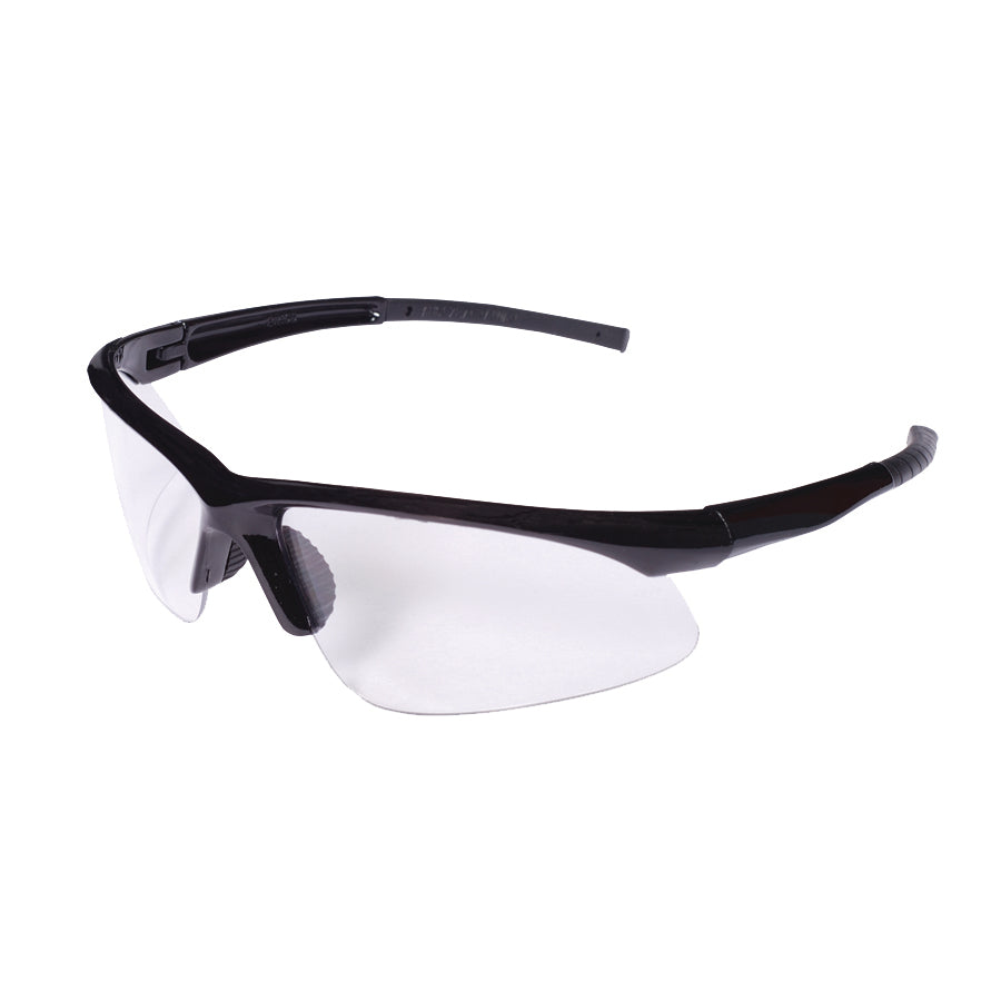 CATALYST™ Safety Glasses, Black Gloss Frame with Clear Lens, Bayonet Temples