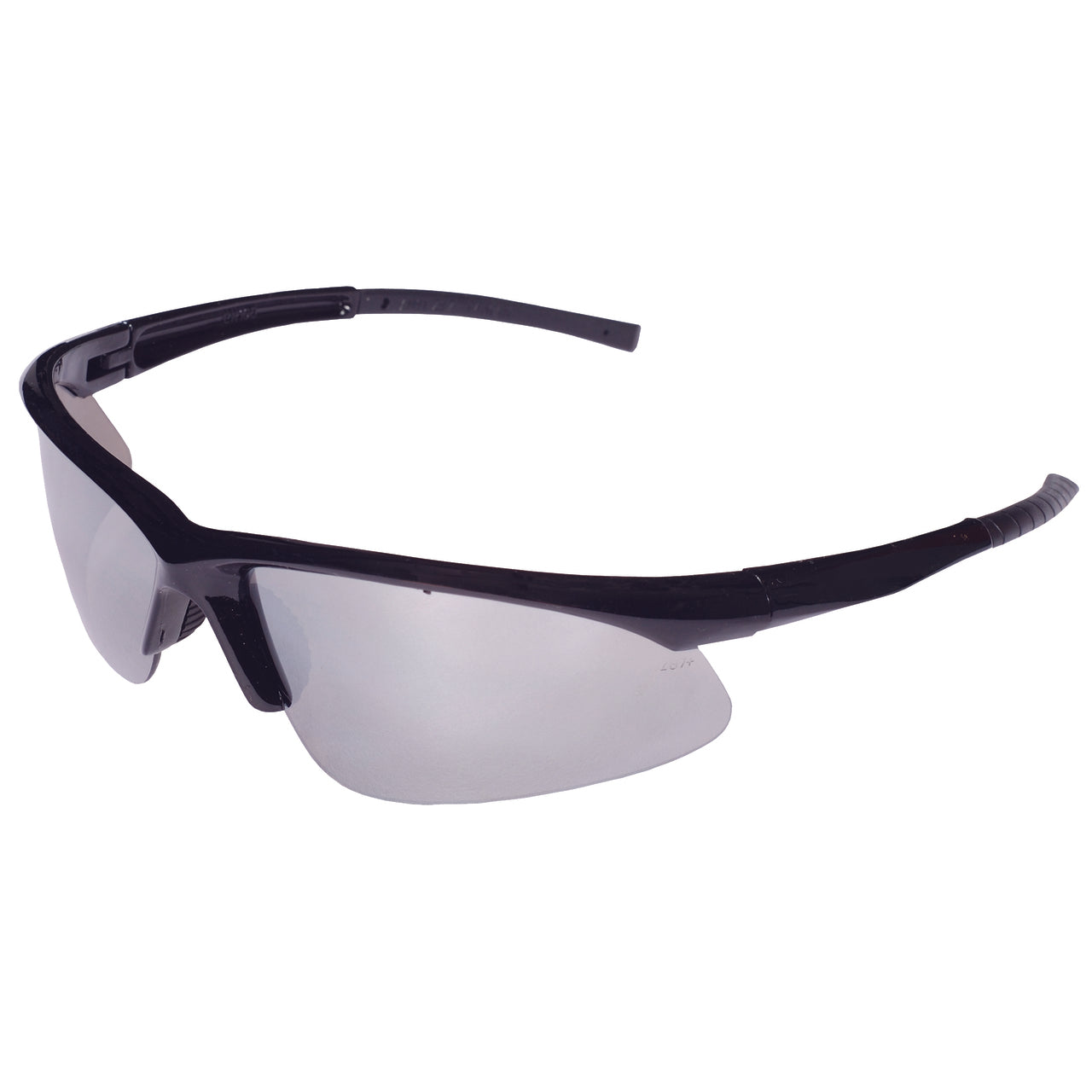 CATALYST™ Safety Glasses, Black Gloss Frame with Silver Mirror Lens, Bayonet Temples