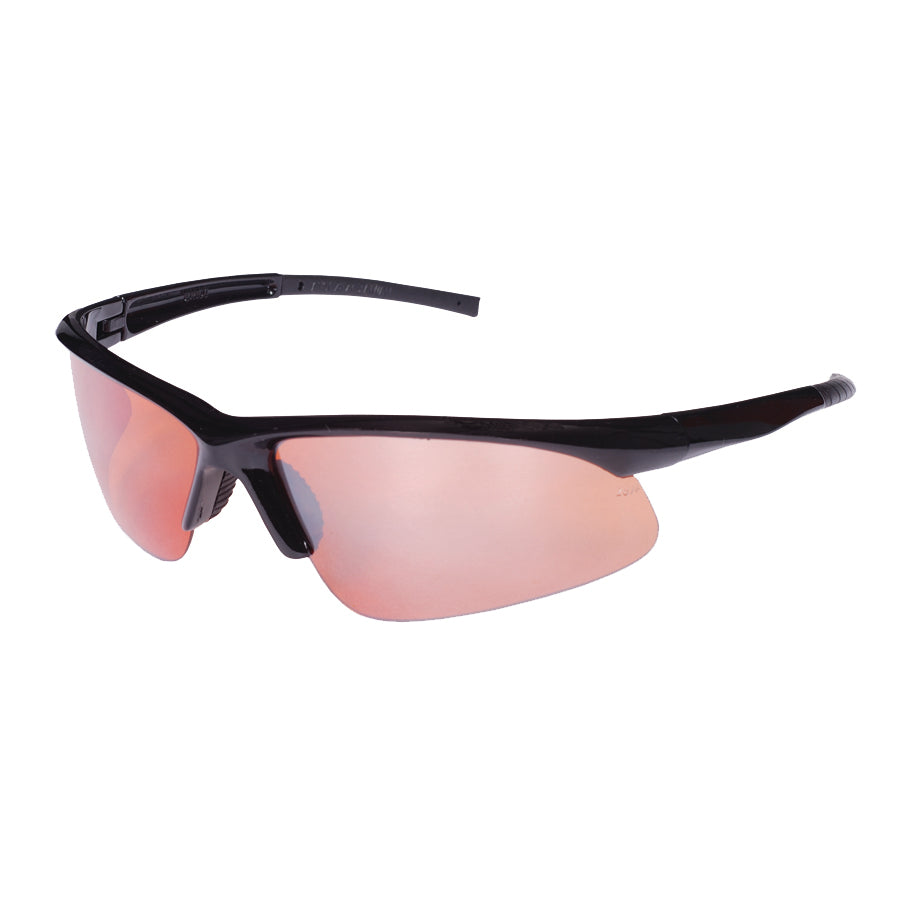 CATALYST™ Safety Glasses, Black Gloss Frame with Orange Lens, Bayonet Temples