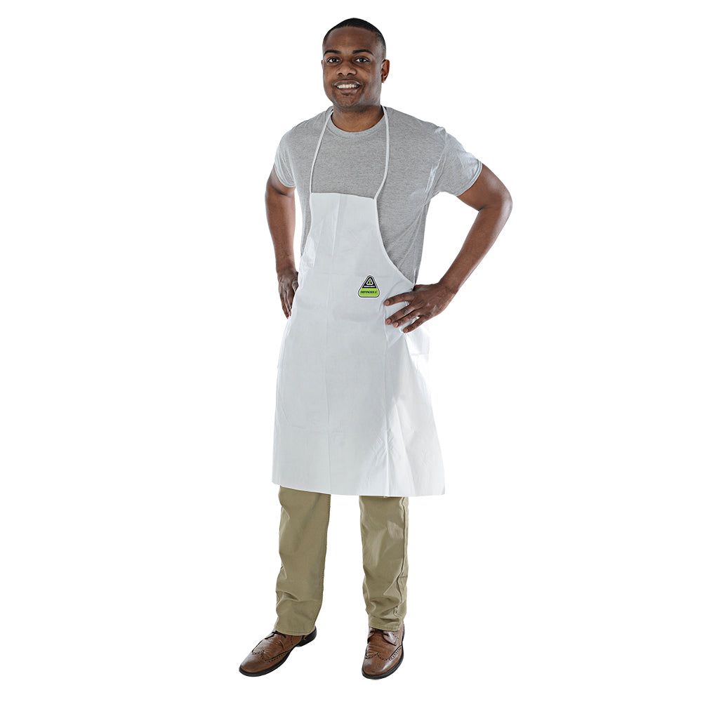 DEFENDER II White Microporous Apron, 28" x 36" (Case of 100)