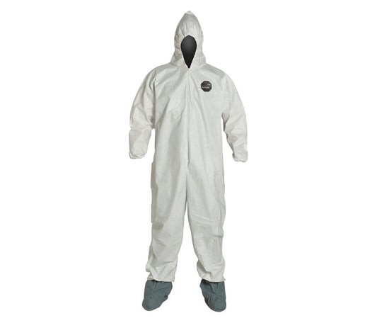 DuPont ProShield NexGen Coveralls, Attached Hood and Boots, Elastic Wrists