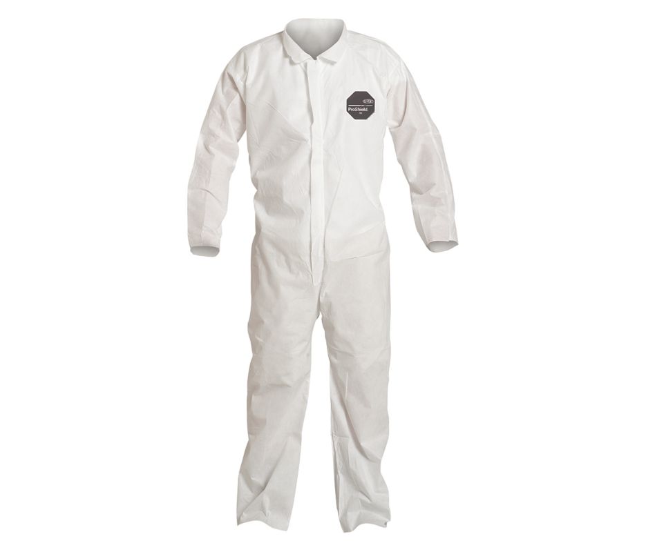 ProShield Basic Coveralls, Collar, Open Wrists and Ankles, White