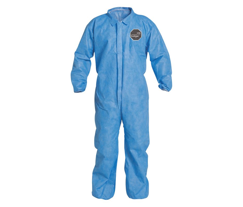 ProShield Basic Coveralls, Collar, Elastic Wrists and Ankles, Blue