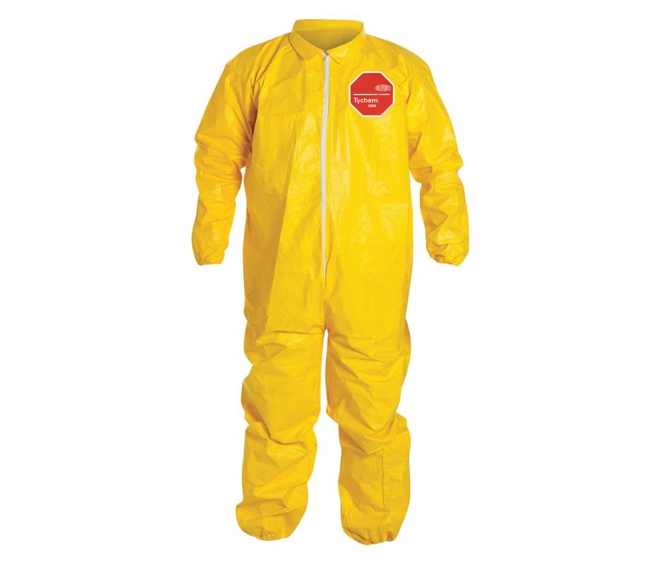 Dupont Tychem QC Coveralls, Storm Flap, Elastic Wrists and Ankels