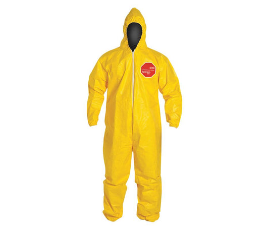 Dupont Tychem QC Coveralls, Attached Hood, Elastic Face, Wrists and Ankels